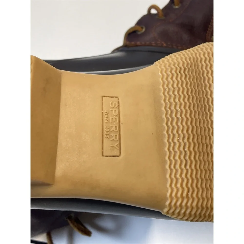 Sperry‎ Top Sider Womens Saltwater Brown Black Rainboots Size 10 Duck Boots